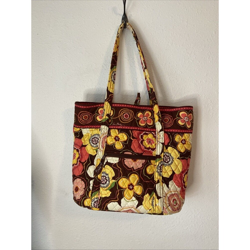 EUC BOHO Vera Bradley Retired Floral Buttercup Large tote bag  14” X 16”x6”